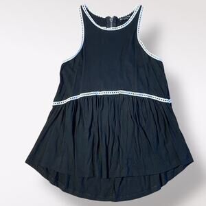 Express Racerback Crochet Trim Top Womens Size XS Black White‎